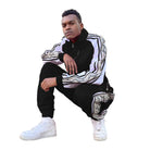 Stylish WEIV mens track suit in black and white with unique design for active lifestyles
