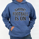 ATTA TOOD Men's Travel Hoodie in Blue with 'Shhh! Football is On' Graphic Print