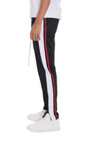 Men's Activewear Mens Tricot Striped Black Track Pants