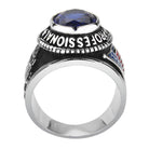 Men's trucker ring montana blue with a blue gemstone and detailed silver design