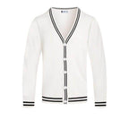 Mens Two Stripe Cardigan Sweaters - VacationGrabs