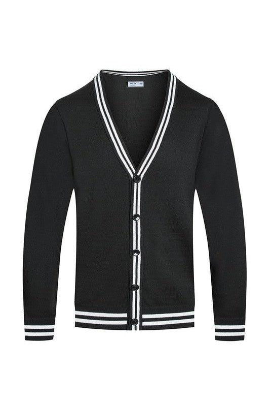 Men's Sweaters Mens Two Stripe Cardigan Sweaters