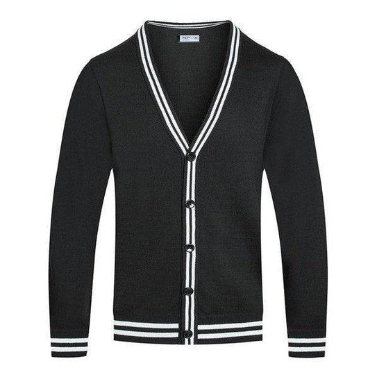 Mens Two Stripe Cardigan Sweaters - VacationGrabs