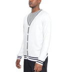 Mens Two Stripe Cardigan Sweaters - VacationGrabs