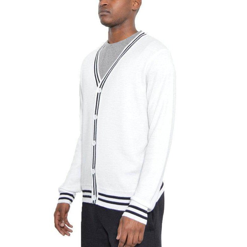 Mens Two Stripe Cardigan Sweaters - VacationGrabs