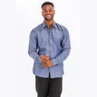 Men's Two Tone Shirt by VacationGrabs in dark blue with a stylish design for casual wear