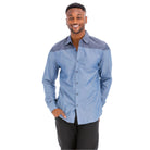 Men's two tone shirt by VacationGrabs featuring a stylish combination of blue fabrics