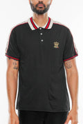 Collar and button detail on men's polo vacation shirt