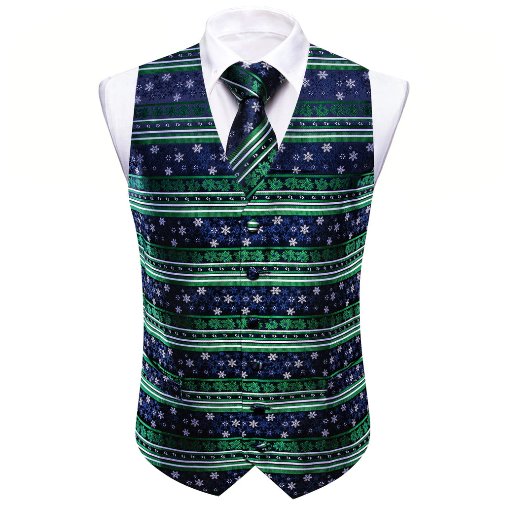 mens vest vest in blue and green with festive stripes for formal occasions