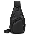 Men's vintage chest bag in black, stylish and durable for everyday use