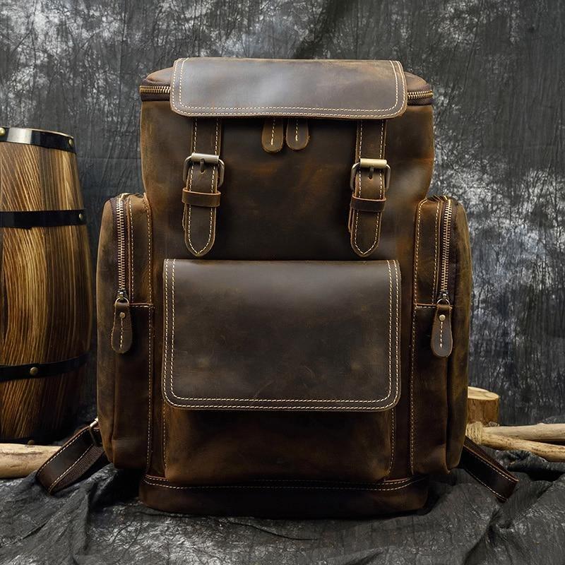 Luggage & Bags - Backpacks Mens Weekender Leather Backpack Great Outdoor Travel Bag