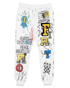 Men's Pants - Joggers Mens White All Over Doodling Joggers