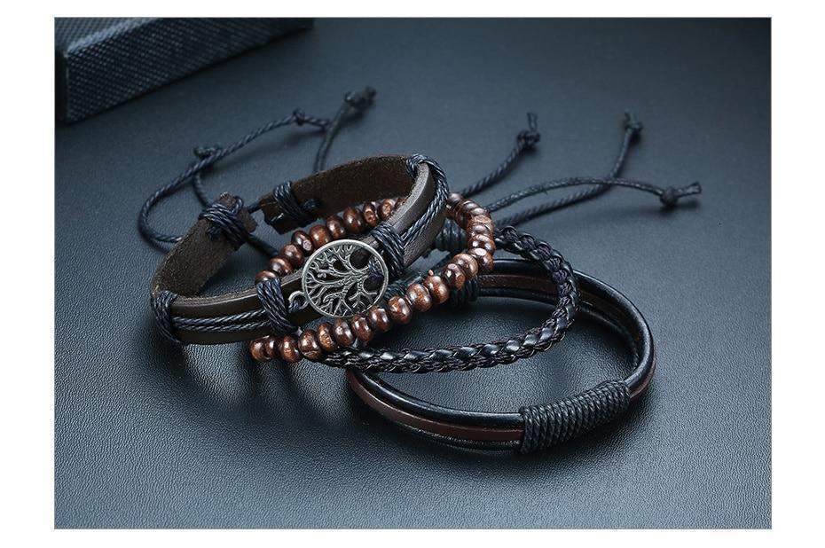 Men's Jewelry - Wristbands Mens Wristbands Vintage Style Tree Design Beaded Bracelets