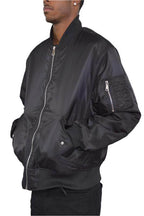 Mens Zipper Sleeve Solid Padded Bomber Jackets - VacationGrabs