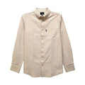 WEIV Beige Long Sleeve Menswear Fashion Shirt with Button Detail and Chest Pocket