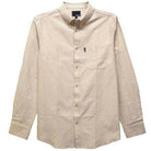 WEIV Beige Long Sleeve Menswear Fashion Shirt with Button Detail and Chest Pocket