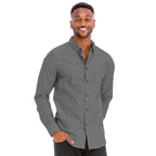 WEIV Long Sleeve Menswear Fashion Shirt in Gray with Button Down Design