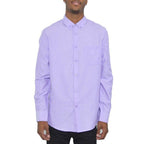 Lavender Long Sleeve Menswear Fashion Shirt from WEIV with a classic collar and button-up front