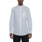 WEIV White Long Sleeve Menswear Fashion Shirt with Classic Fit and Pocket Detail