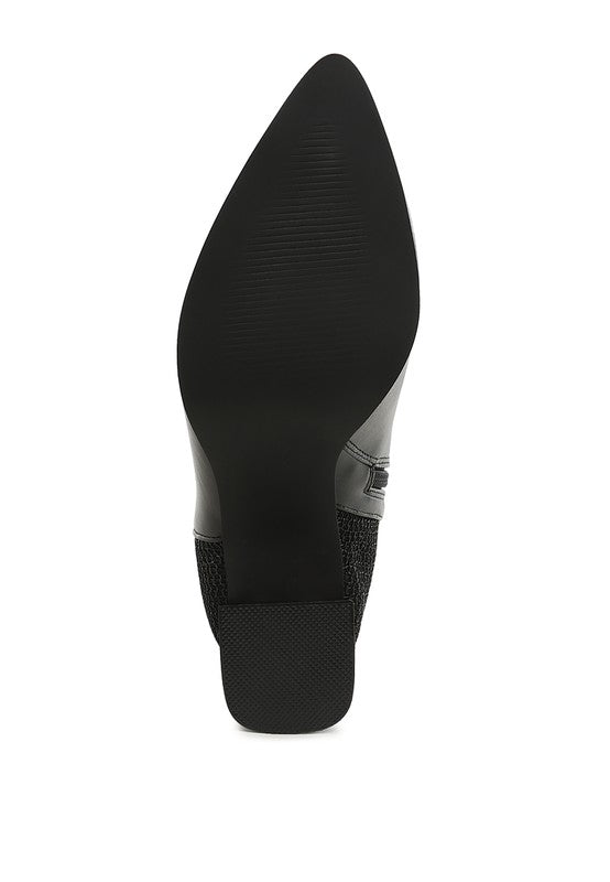 Sleek black mesh detail ankle boots for women featuring a pointed toe and comfortable sole