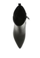 Stylish black mesh detail ankle boots for women with a pointed toe and zipper closure