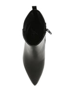 Stylish black mesh detail ankle boots for women with a pointed toe and zipper closure