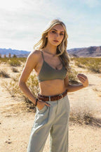 Leto Accessories Women's Cropped Top featuring Mesh Dream Catcher Bralette design for a trendy look