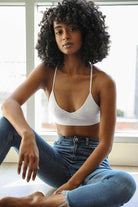 Leto Accessories Women's Cropped Top featuring a Mesh Dream Catcher Bralette in stylish white