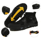 Black mesh non-slip walking boots featuring a flexible design for comfortable outdoor use