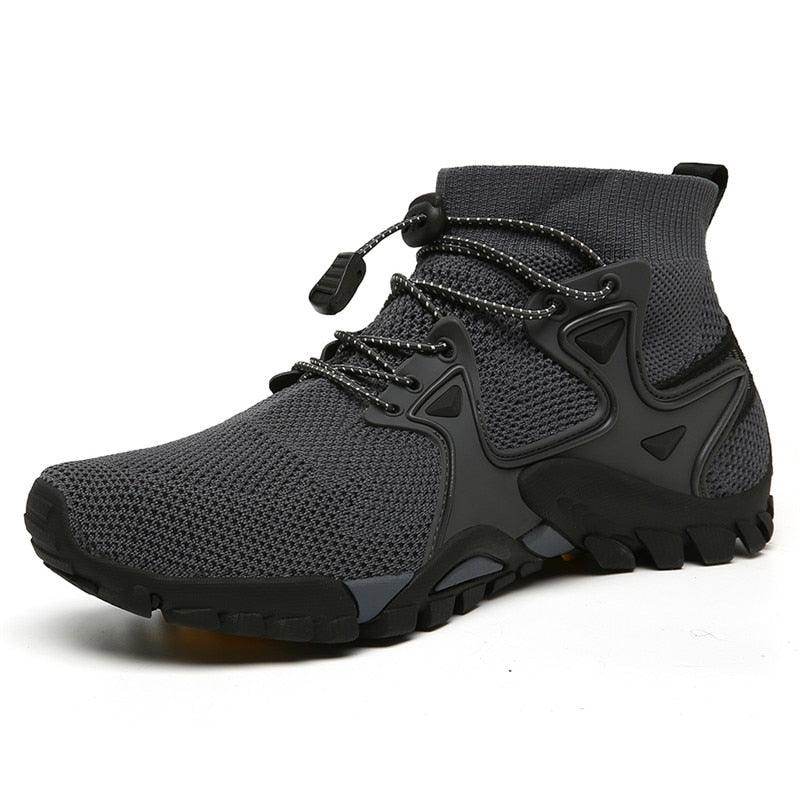 VacationGrabs mesh non-slip walking boots in gray designed for comfort and stability