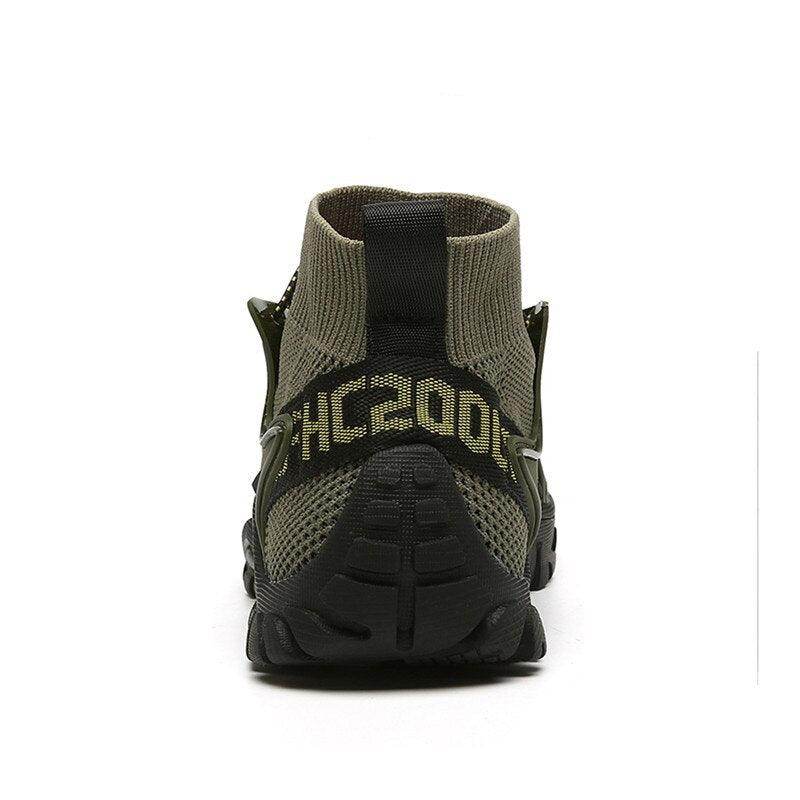 VacationGrabs mesh non-slip walking boots in green with a snug fit designed for comfort and stability