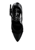 Black mesh pump sandals for women, elegant and versatile