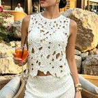 Women's white mesh sheer top, perfect for summer gatherings