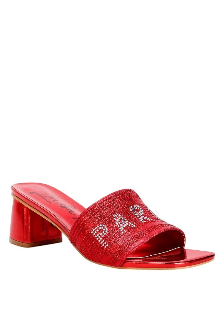 Messels Rhinestone Embellished Paris Sandals