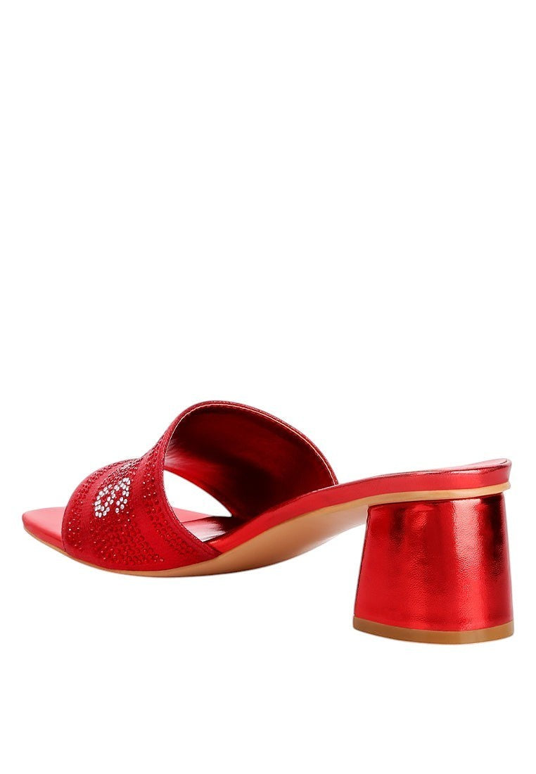 Messels Rhinestone Embellished Paris Sandals