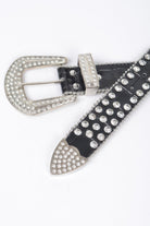 Metal studded fashion belt by VacationGrabs featuring a glamorous buckle and embellished detailing