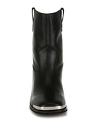 Rag Company metallic accent black boots featuring a sleek design and stylish silver toe detail