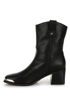 Rag Company women's metallic accent black boots with a stylish design and mid-heel for versatile wear