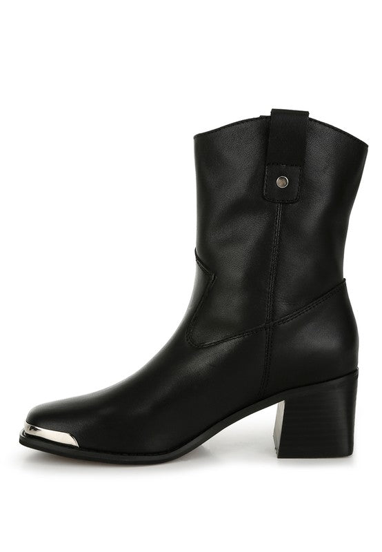 Rag Company women's metallic accent black boots with a stylish design and mid-heel for versatile wear