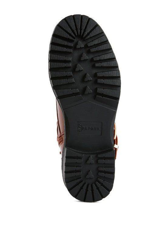 Sole of Rag Company metallic accent motorcycle boots showcasing durable tread for traction and grip