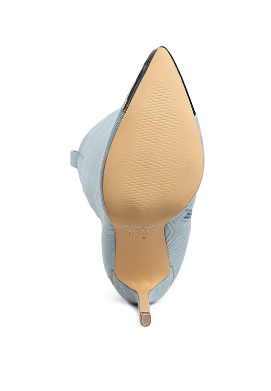 Rag Company metallic cap toe denim boots with a sleek design and stylish finish