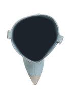 Top view of Rag Company metallic cap toe denim boots featuring a sleek design and stylish finish