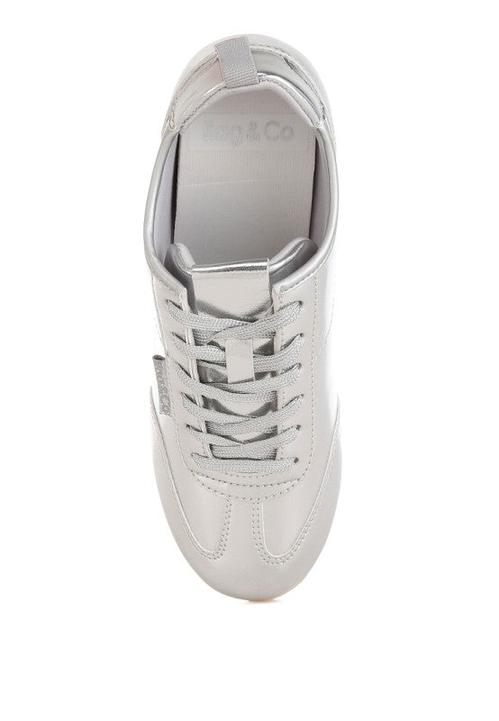 Women's metallic faux leather sneakers for stylish everyday wear