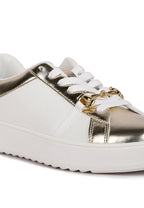 Rag Company metallic sneakers for women, white and gold, casual wear