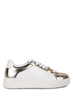 Rag Company metallic sneakers for women, white and gold, stylish casual wear
