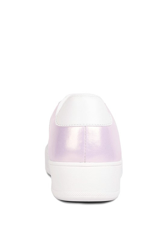Rag Company metallic sneakers for women in pastel purple, stylish and comfortable