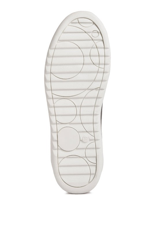 Rag Company metallic sneakers for women with white rubber sole and stylish design