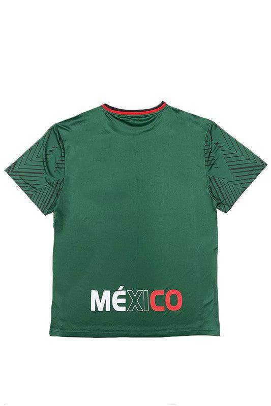 WEIV Men's World Cup Mexico team shirt in green with bold MEXICO lettering on the back