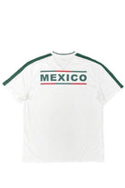 WEIV Men's World Cup Mexico team shirt in white with green accents and bold 'MEXICO' lettering