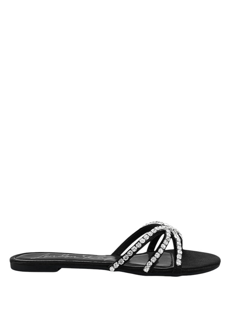 Mezzie Diamante Embellished Flat Sandals